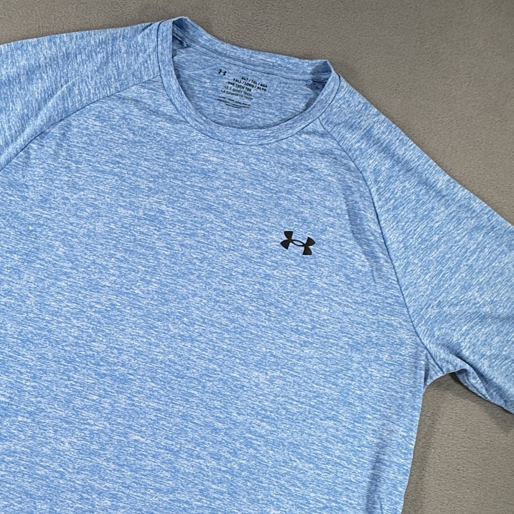 Under Armour Shirt Men XLT XL Tall Tech Tee Activewear Blue Gym Training Workout